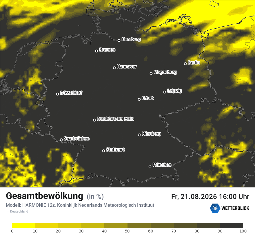 Modellkarte HARMONIE – clct – deutschland