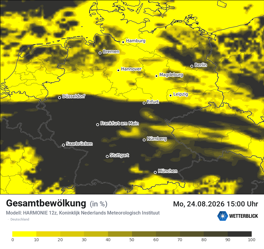 Modellkarte HARMONIE – clct – deutschland