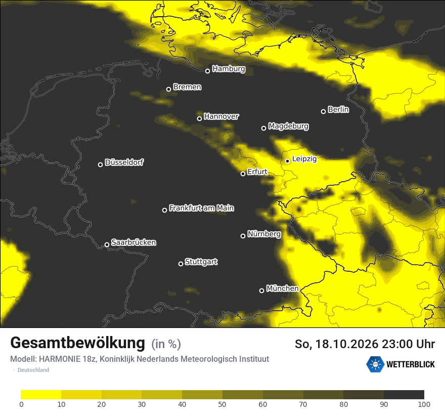 Modellkarte HARMONIE – clct – deutschland