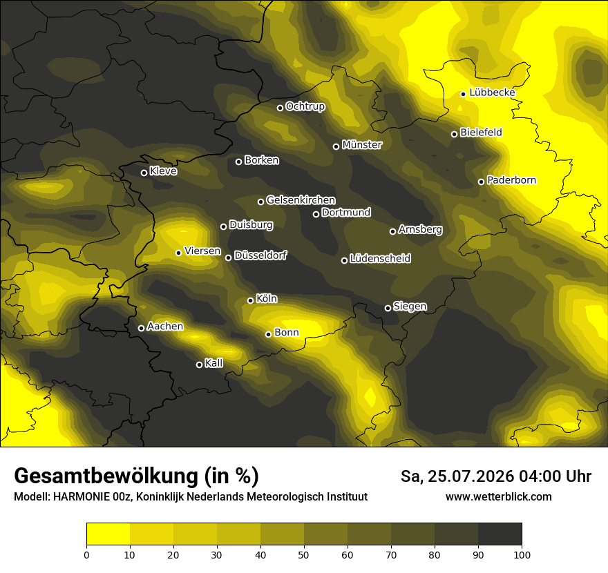 Modellkarte HARMONIE – clct – nrw