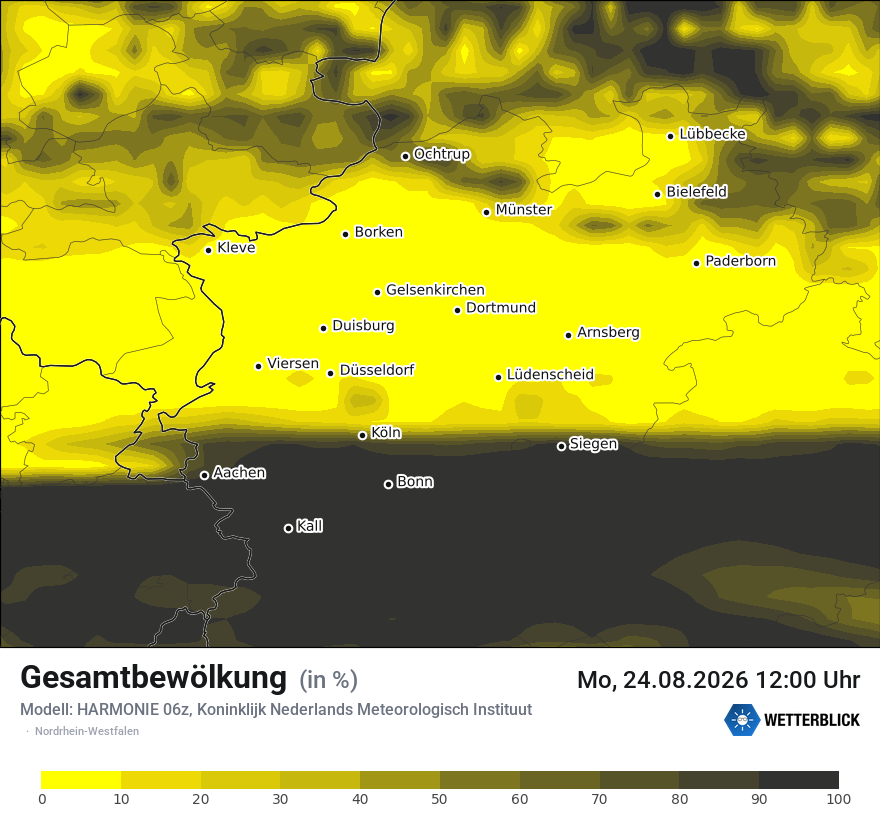 Modellkarte HARMONIE – clct – nrw