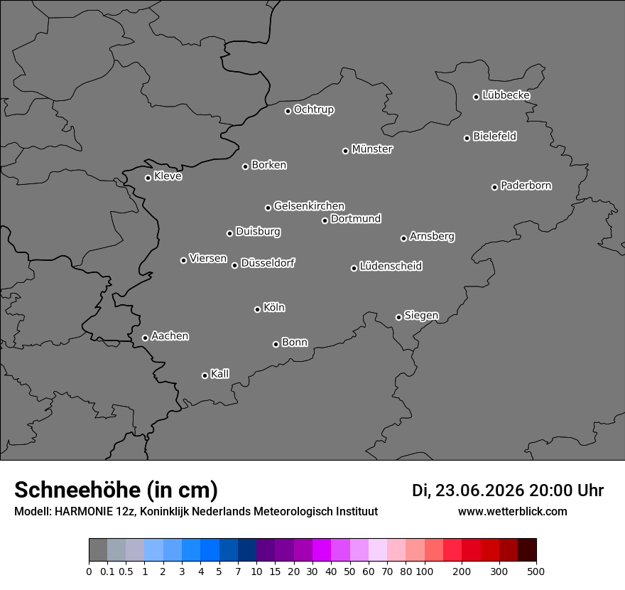 Modellkarte HARMONIE – h_snow – nrw