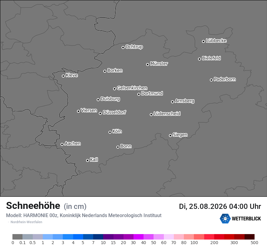 Modellkarte HARMONIE – h_snow – nrw