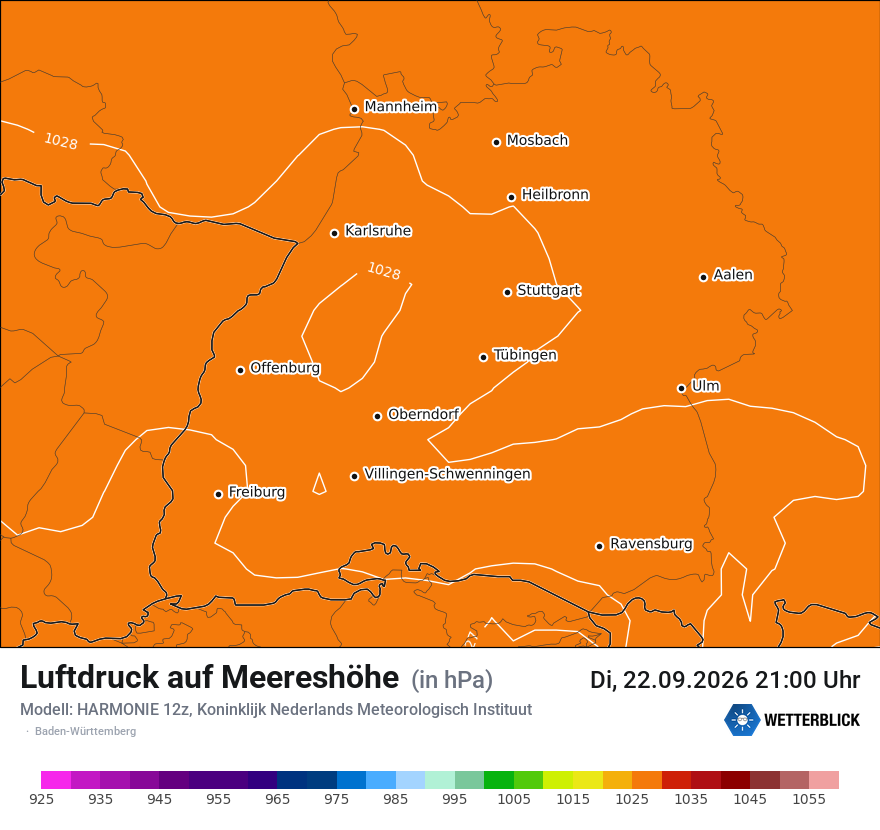 Modellkarte HARMONIE – pmsl – bw