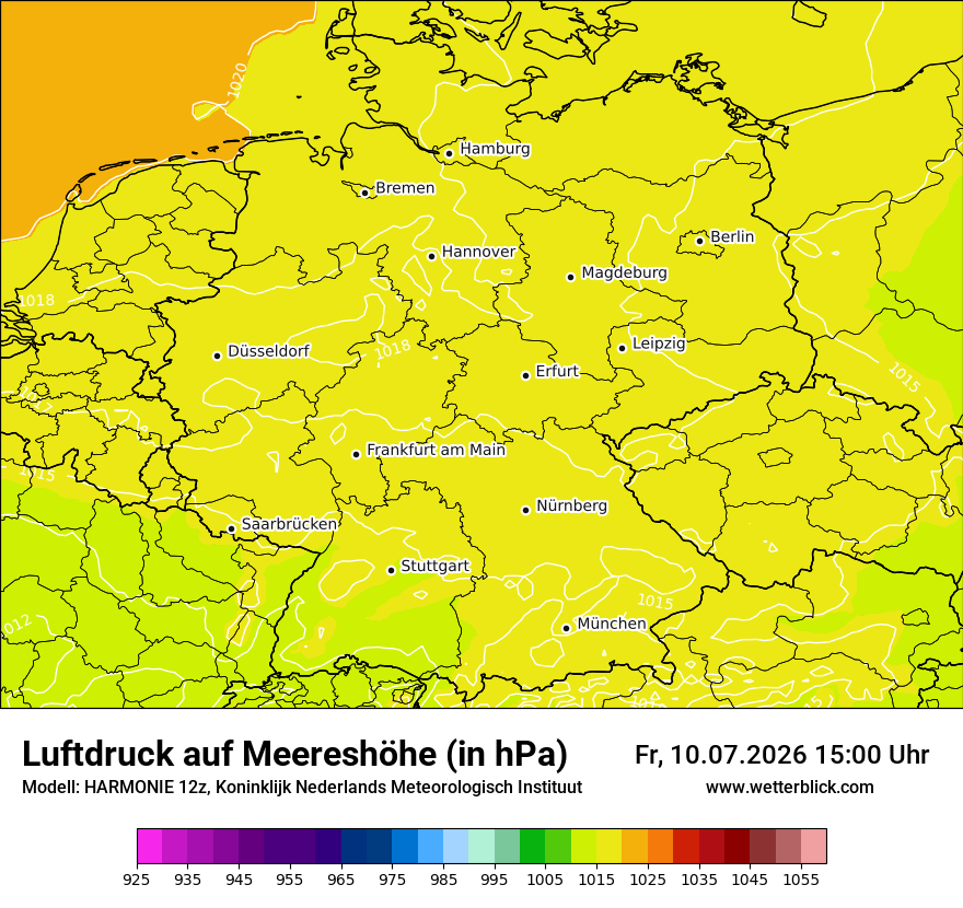 Modellkarte HARMONIE – pmsl – deutschland