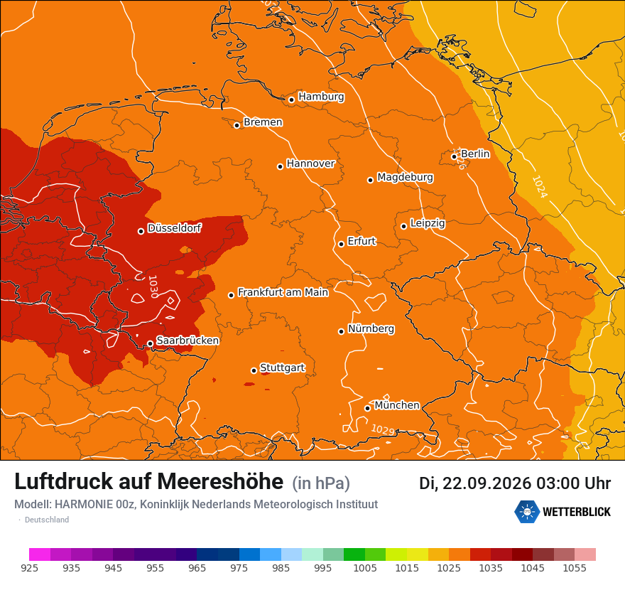 Modellkarte HARMONIE – pmsl – deutschland