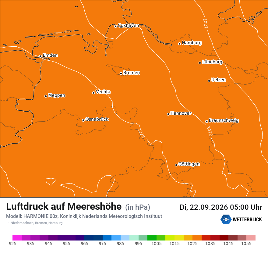 Modellkarte HARMONIE – pmsl – ni