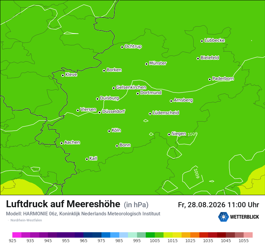 Modellkarte HARMONIE – pmsl – nrw
