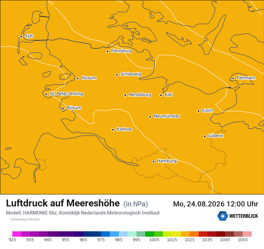 Modellkarte HARMONIE – pmsl – sh