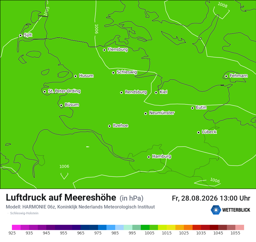 Modellkarte HARMONIE – pmsl – sh