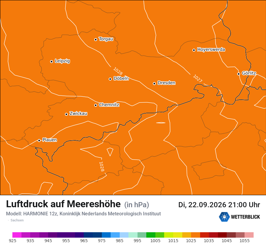 Modellkarte HARMONIE – pmsl – sn