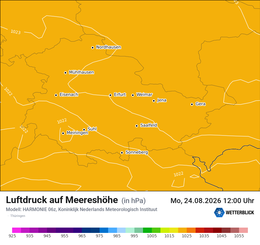 Modellkarte HARMONIE – pmsl – th