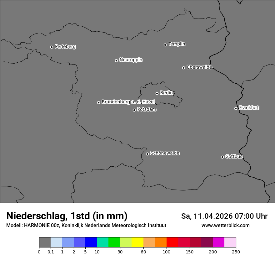 Modellkarte HARMONIE – precip – bb