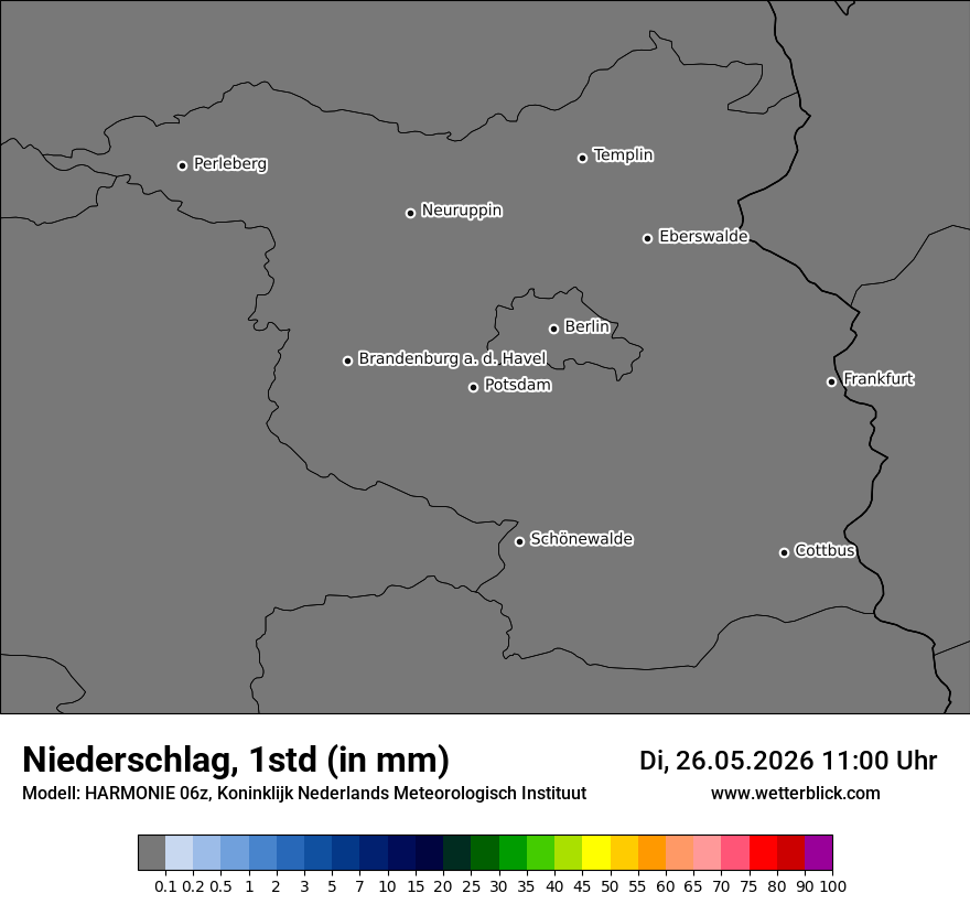 Modellkarte HARMONIE – precip – bb