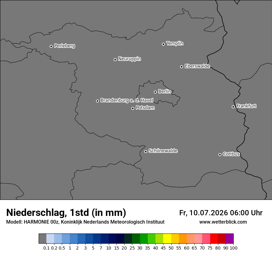 Modellkarte HARMONIE – precip – bb