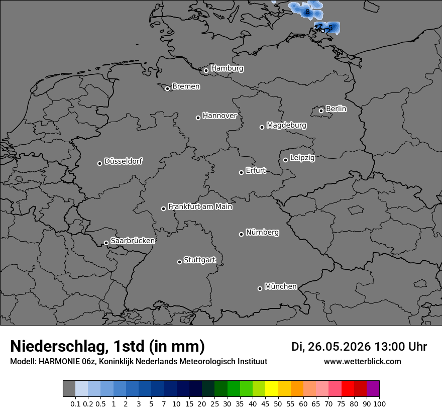 Modellkarte HARMONIE – precip – deutschland