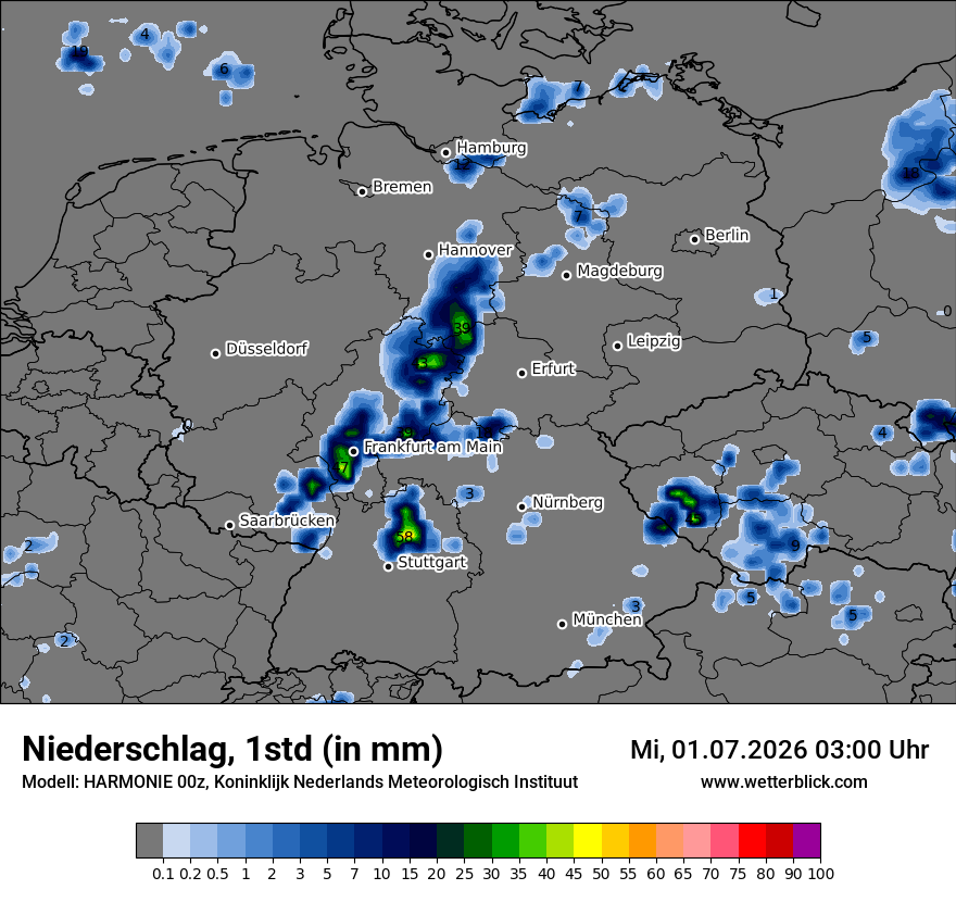 Modellkarte HARMONIE – precip – deutschland