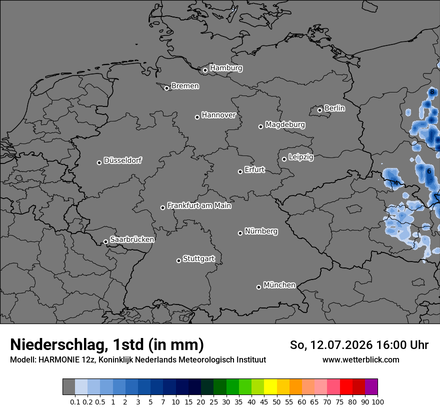 Modellkarte HARMONIE – precip – deutschland