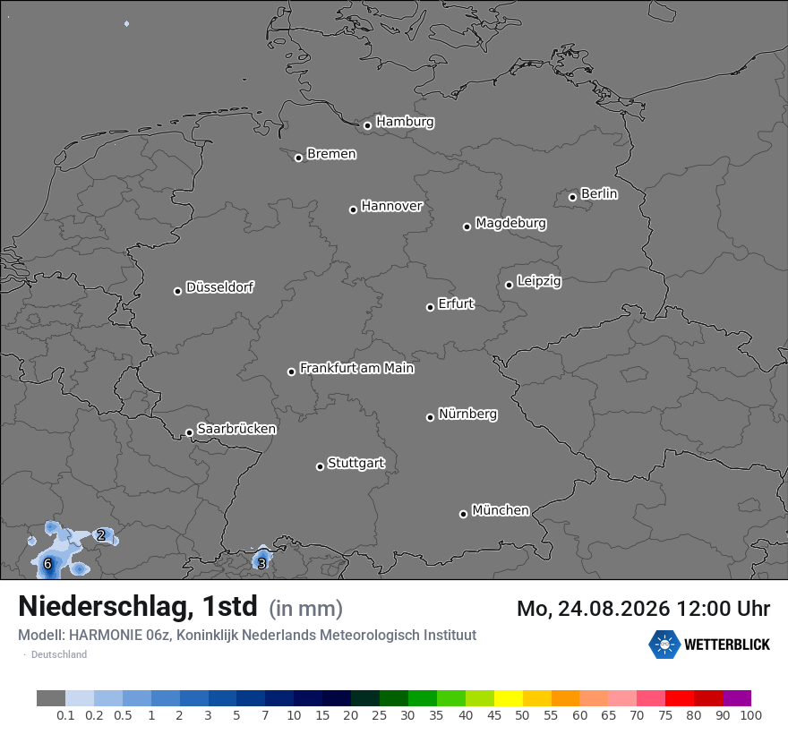 Modellkarte HARMONIE – precip – deutschland