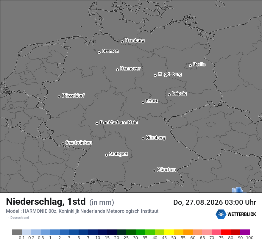 Modellkarte HARMONIE – precip – deutschland