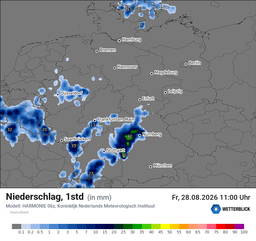 Modellkarte HARMONIE – precip – deutschland