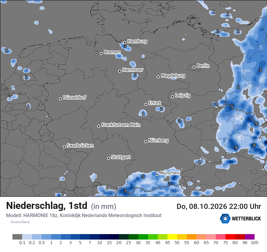 Modellkarte HARMONIE – precip – deutschland