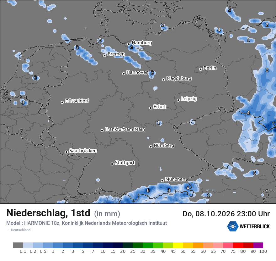 Modellkarte HARMONIE – precip – deutschland