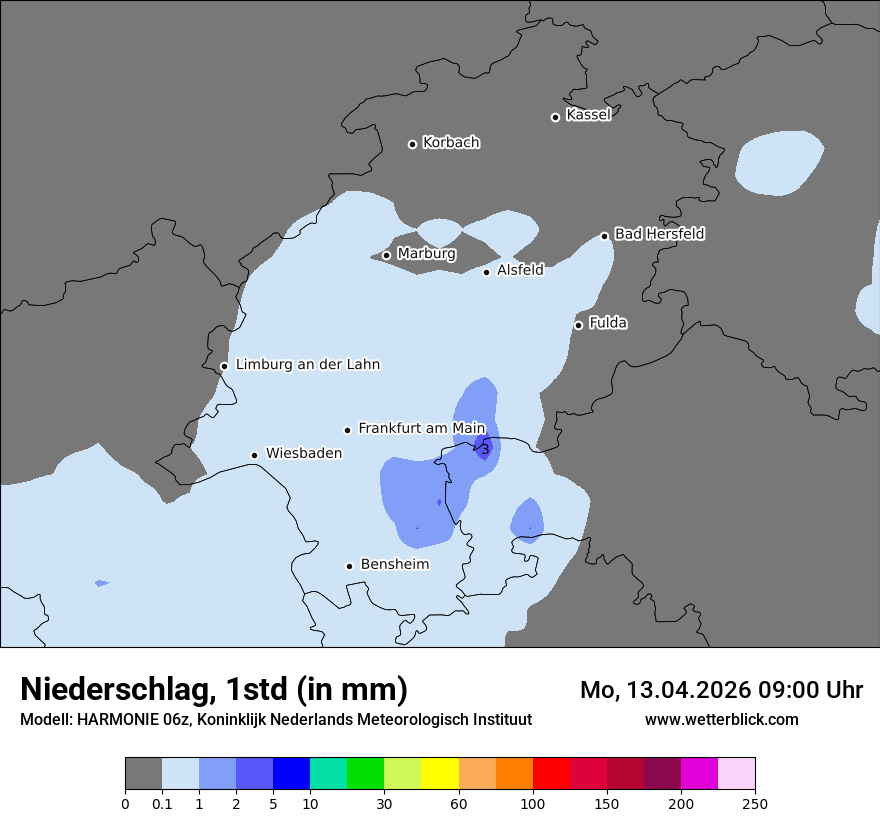 Modellkarte HARMONIE – precip – he