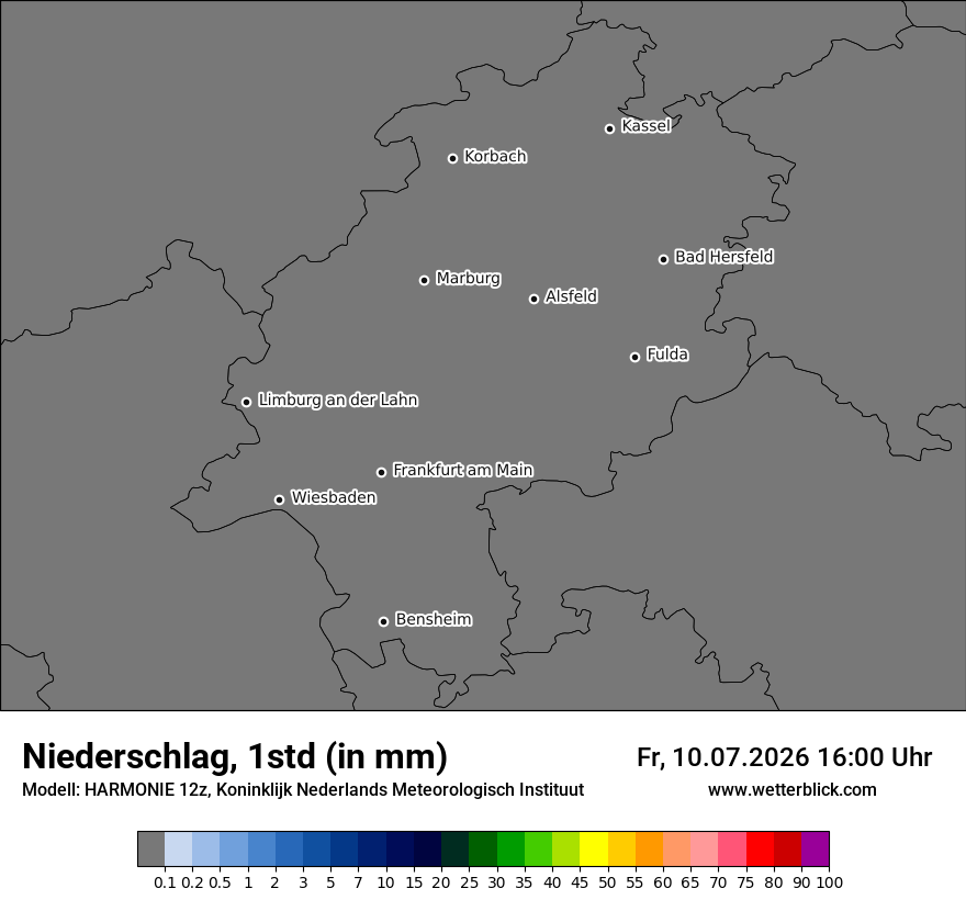 Modellkarte HARMONIE – precip – he