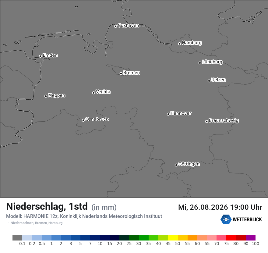 Modellkarte HARMONIE – precip – ni