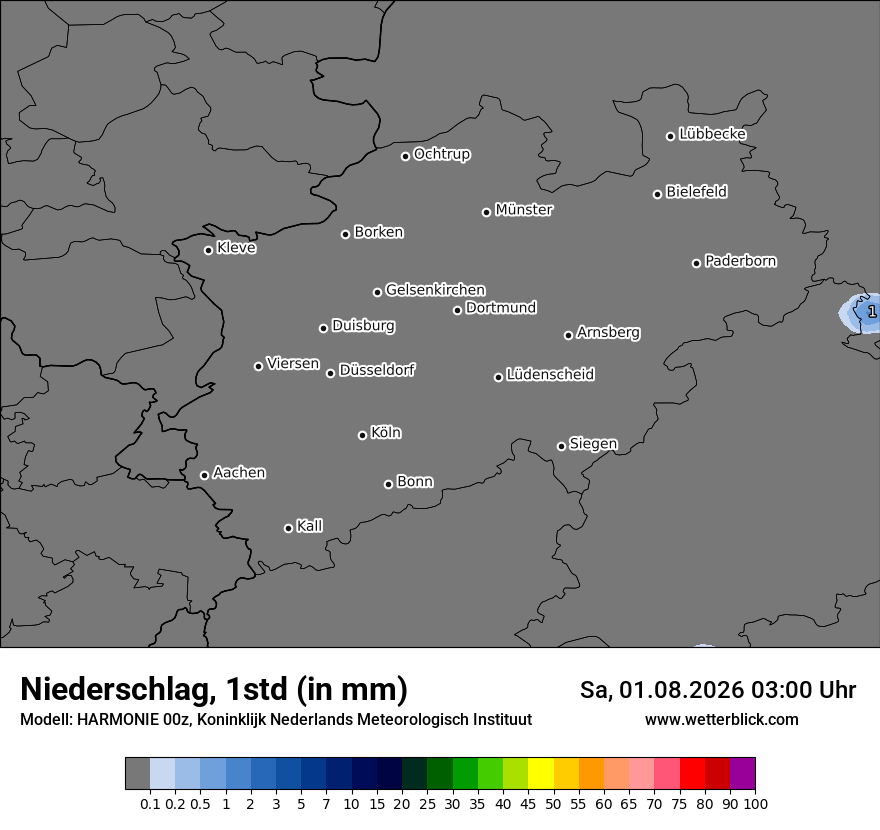 Modellkarte HARMONIE – precip – nrw