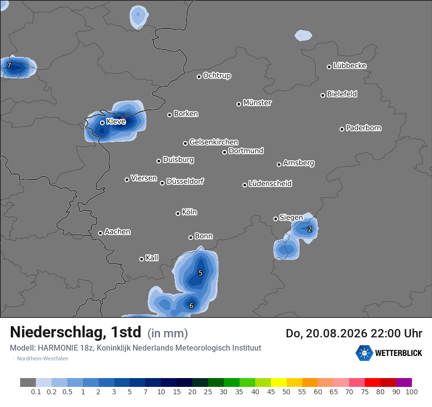 Modellkarte HARMONIE – precip – nrw
