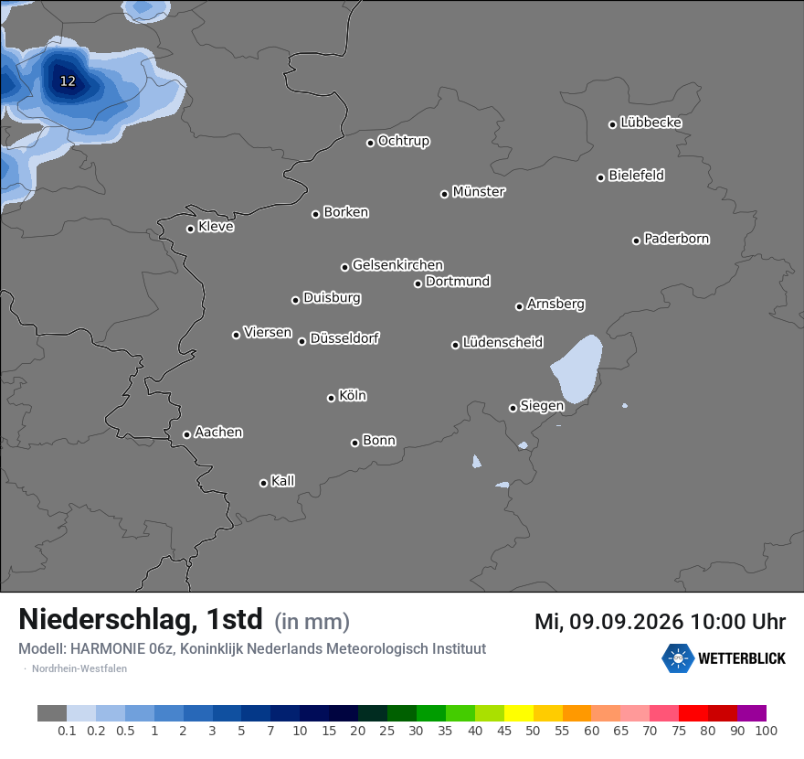 Modellkarte HARMONIE – precip – nrw