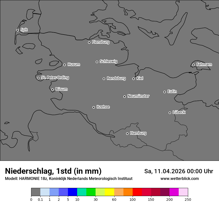 Modellkarte HARMONIE – precip – sh