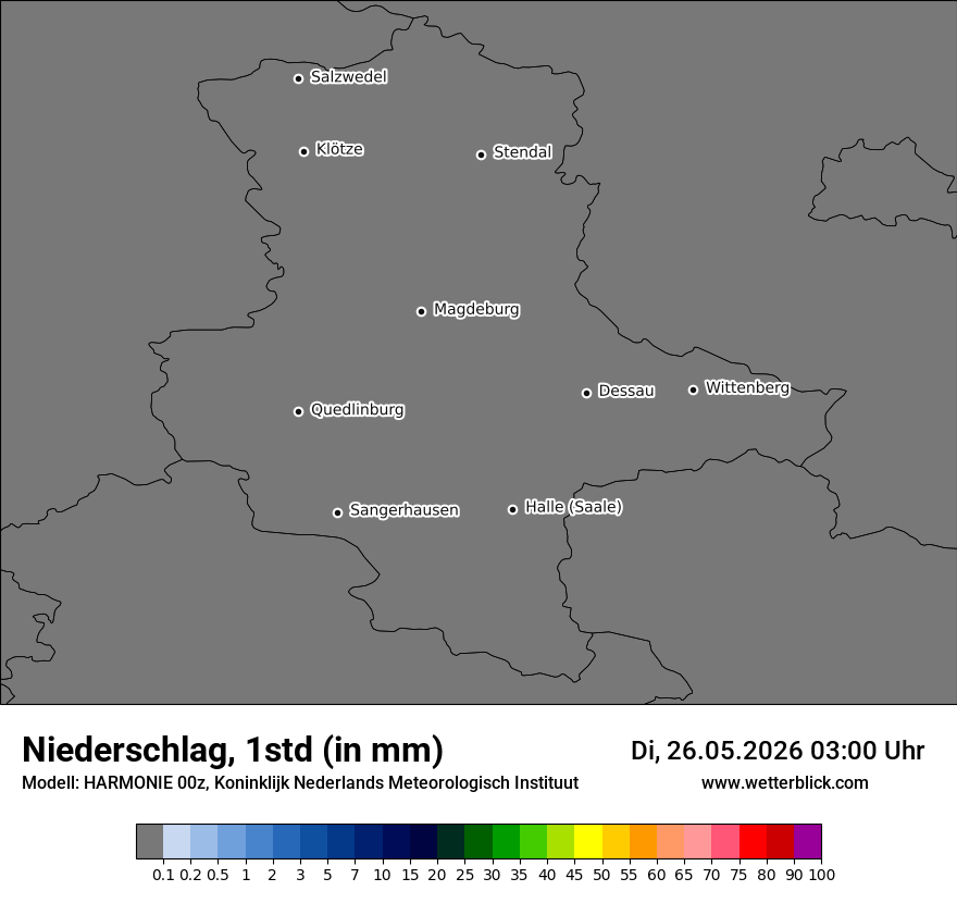 Modellkarte HARMONIE – precip – st