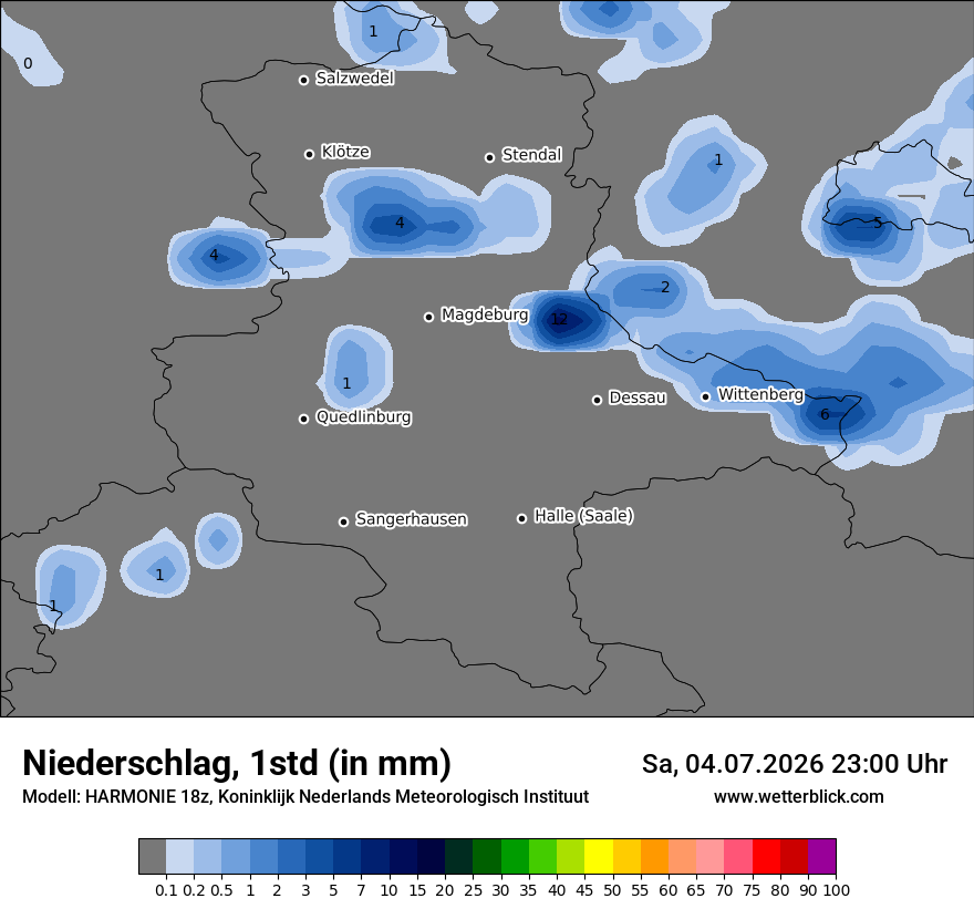 Modellkarte HARMONIE – precip – st
