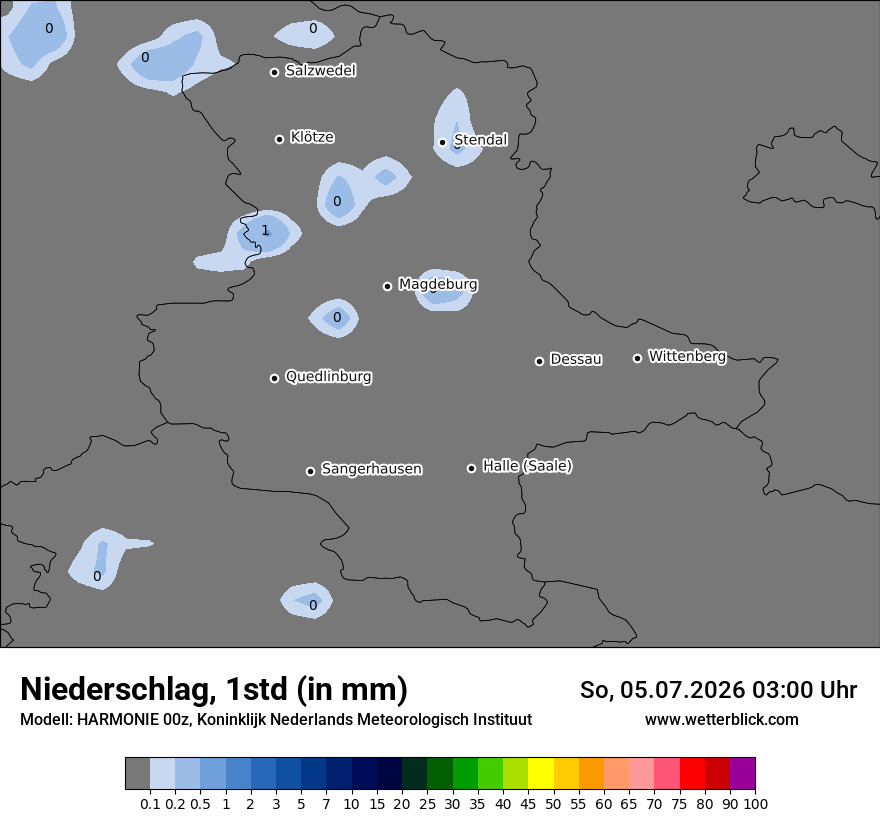 Modellkarte HARMONIE – precip – st