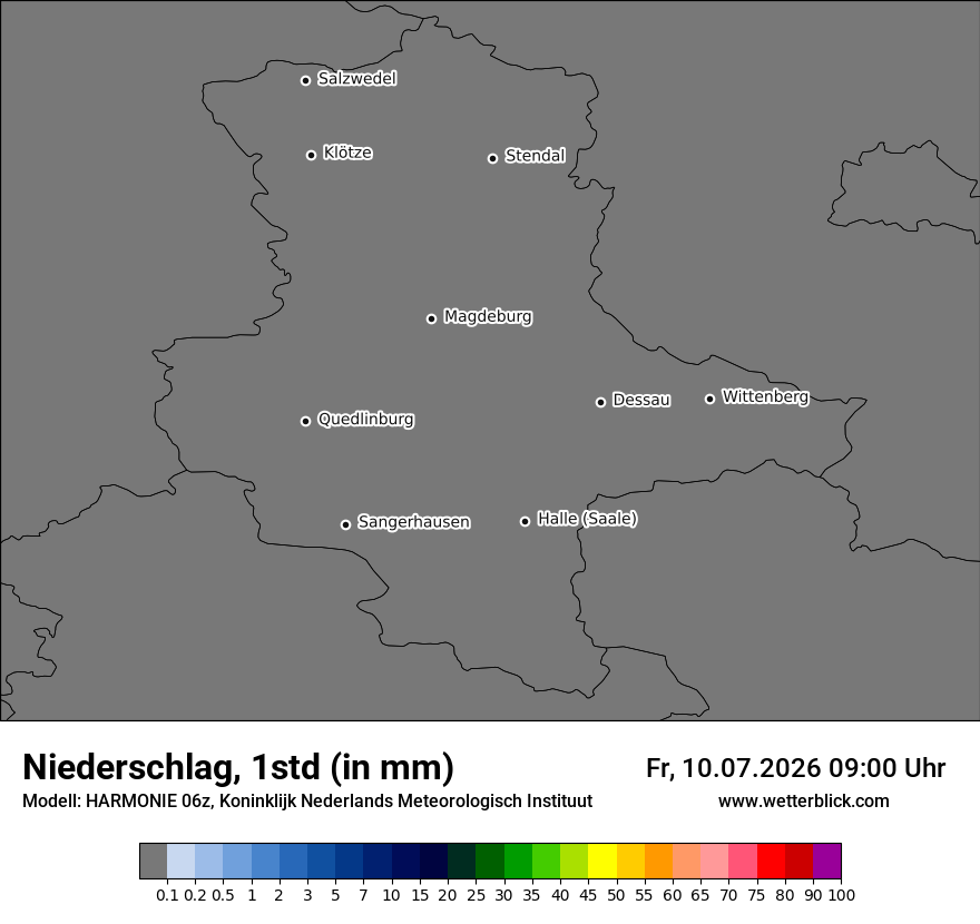 Modellkarte HARMONIE – precip – st