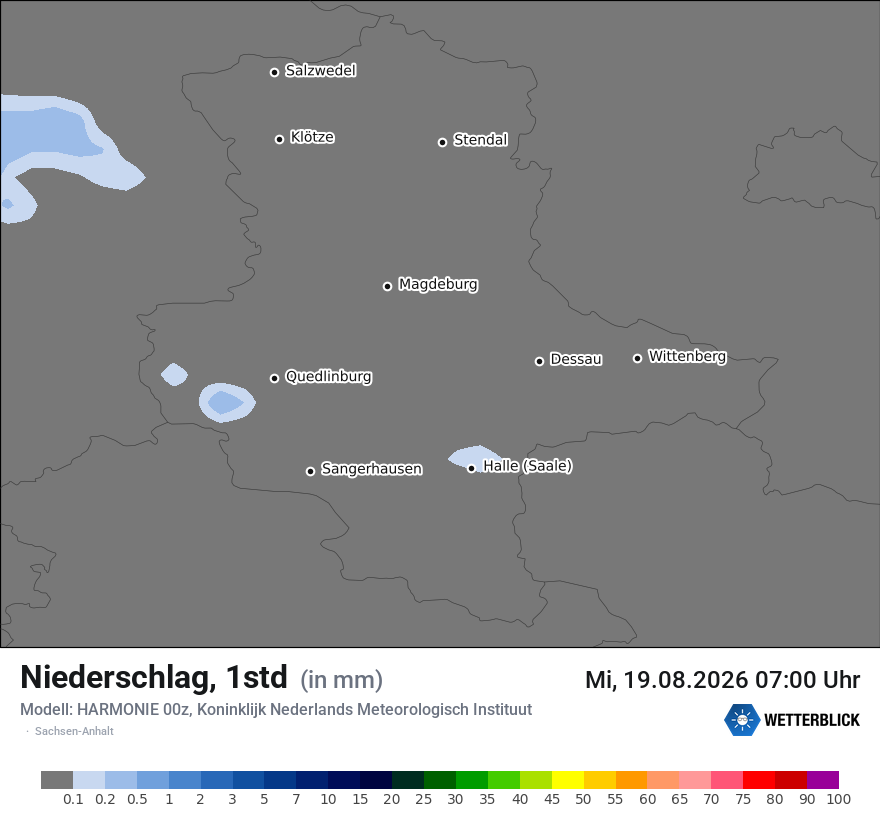 Modellkarte HARMONIE – precip – st