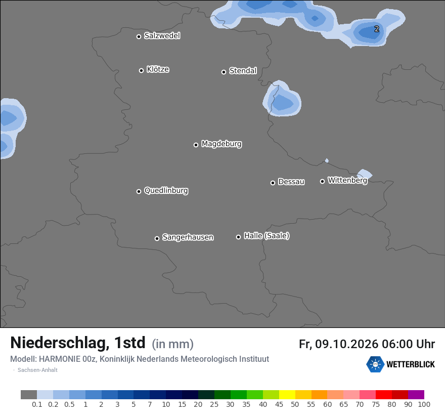 Modellkarte HARMONIE – precip – st