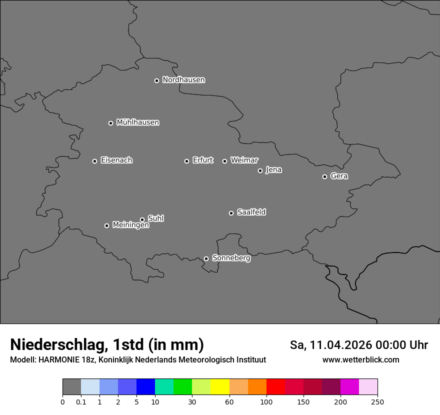 Modellkarte HARMONIE – precip – th