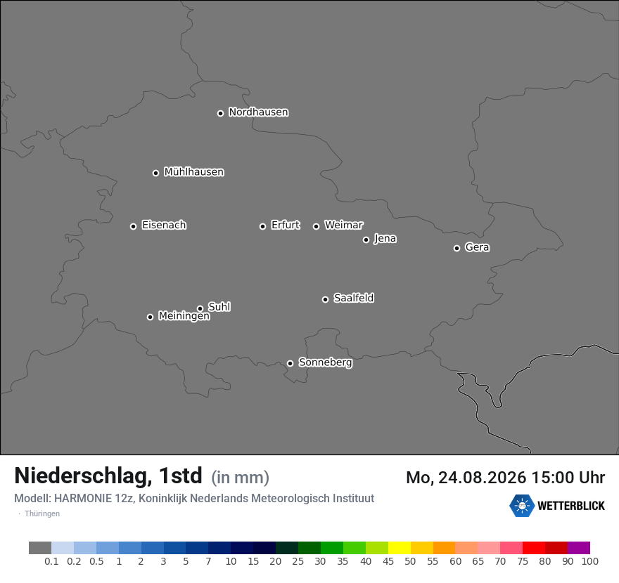 Modellkarte HARMONIE – precip – th