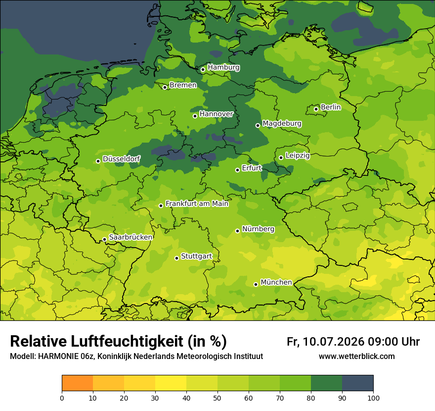 Modellkarte HARMONIE – relhum – deutschland