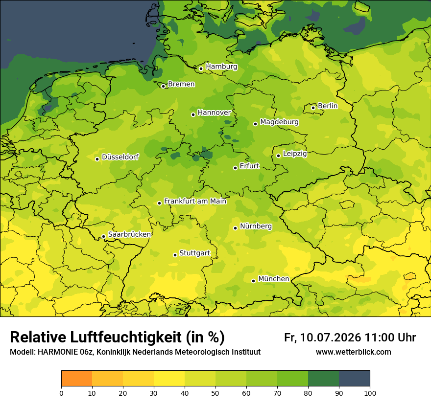 Modellkarte HARMONIE – relhum – deutschland