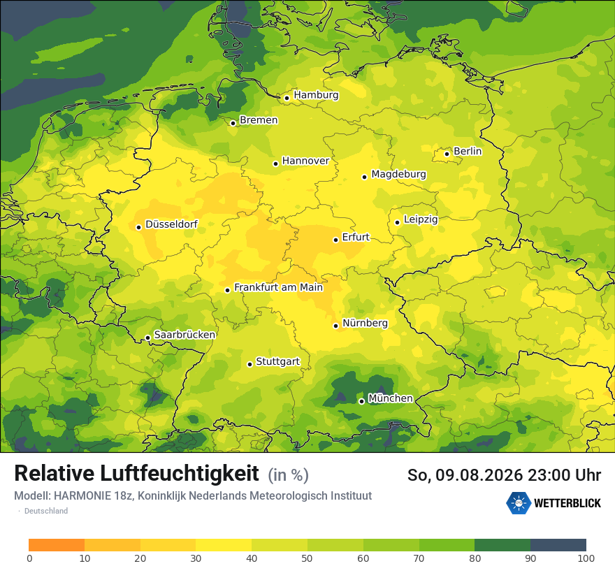 Modellkarte HARMONIE – relhum – deutschland