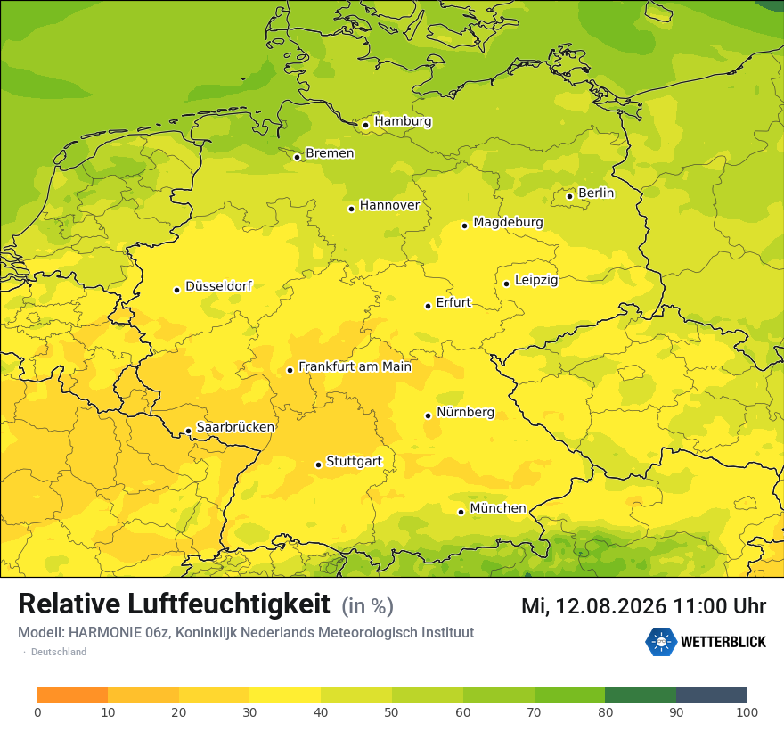 Modellkarte HARMONIE – relhum – deutschland