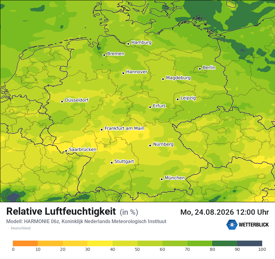 Modellkarte HARMONIE – relhum – deutschland