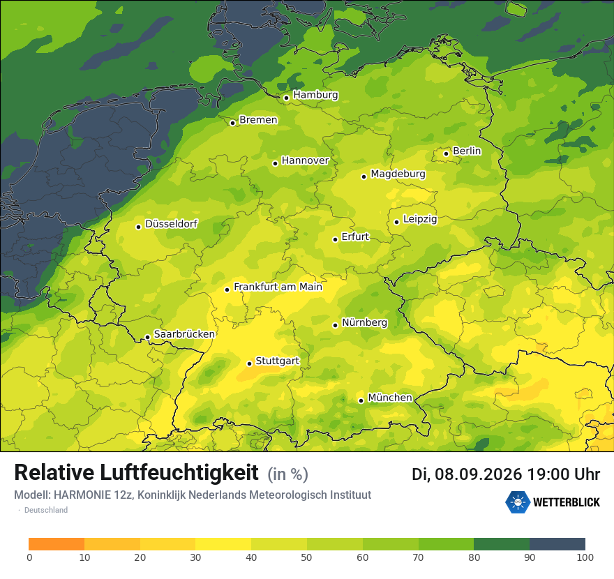 Modellkarte HARMONIE – relhum – deutschland