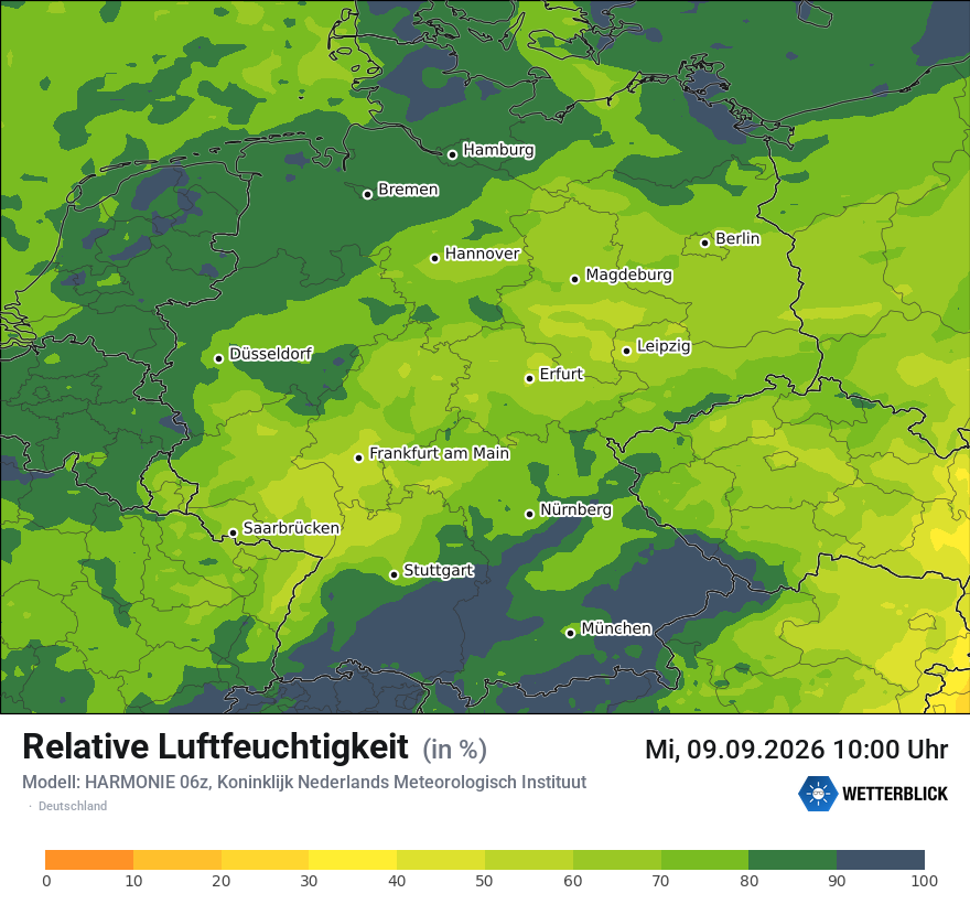 Modellkarte HARMONIE – relhum – deutschland