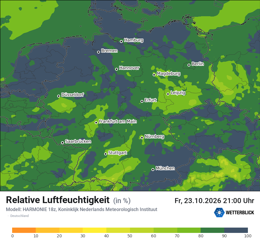 Modellkarte HARMONIE – relhum – deutschland